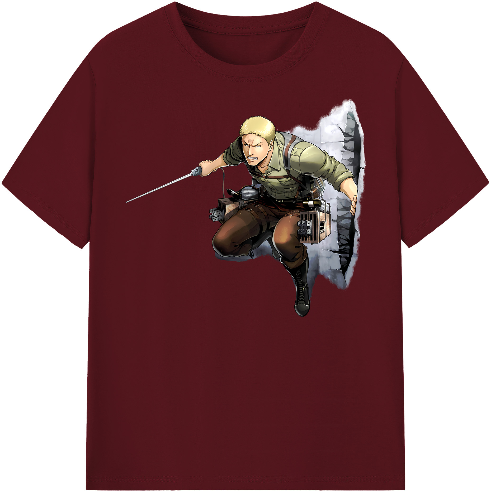 （画像用） 進撃の巨人 ライナー・ブラウン Attack on Titan Reiner Braun 綿100％半袖Tシャツ（フロントプリント）